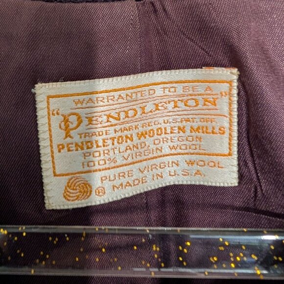 Vintage Pendleton Wool Cardigan Womens Size 6 Purple Lined Button Front Jacket - Picture 5 of 11